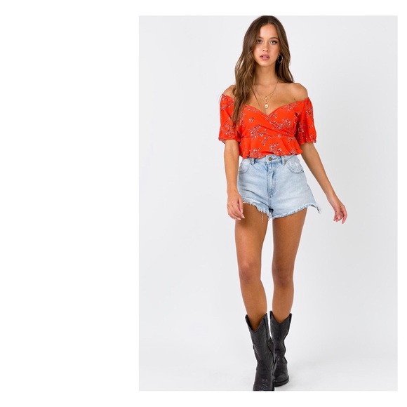 PRINCESS POLLY | RHEA CROP TOP ORANGE - Picture 1 of 3